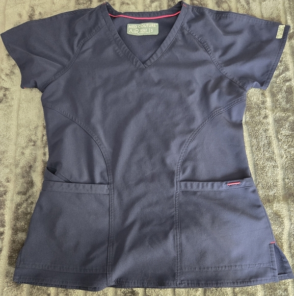 Med Couture Tops - Med Couture Navy Blue Scrub Top